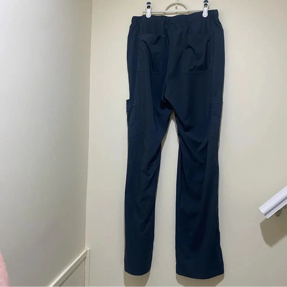 Women’s Koi Basics Navy Blue Flare Wide Leg  Scrub Stretch Pants Size M Tall NEW - Picture 12 of 16